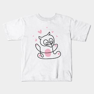 Baby Owlbear Lineart (white) Kids T-Shirt